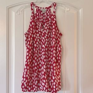 Loft, small, pink & white blouse